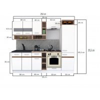 Bucatarie COSSY NEW 250 B2 Wenge / Stejar Sonoma